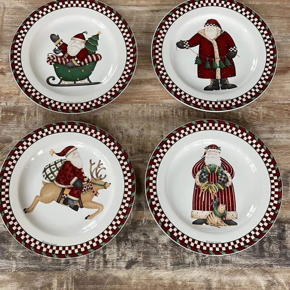 Debbie Mumm Santa’s Spirit set of 4 dessert salad plates